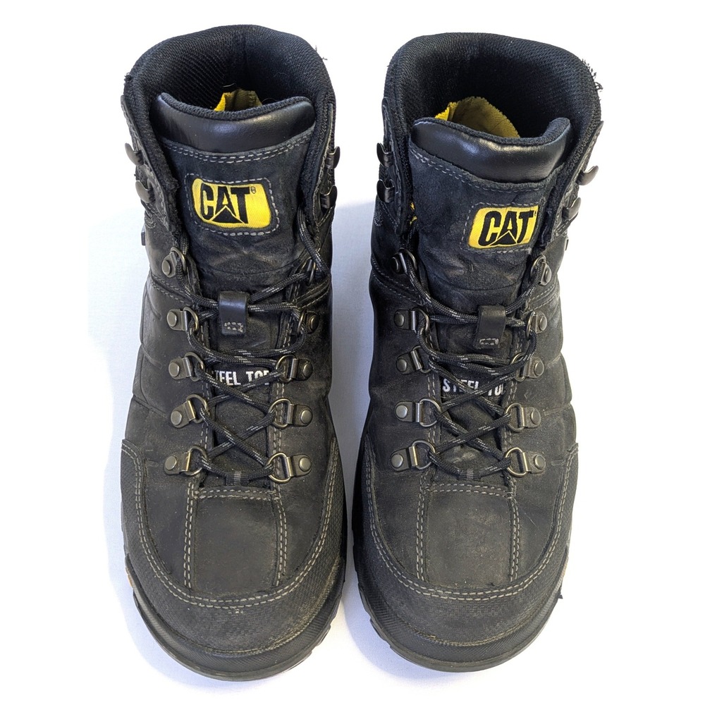 Caterpillar CAT Revive Steel Toe Waterproof Work Boots Black Mens 10.5 W (Read)